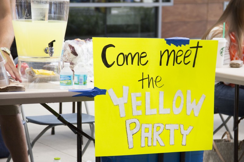 The Yellow Party campaign ran in the Fall 2012 Student Government Elections. Photo by Keri Weiland