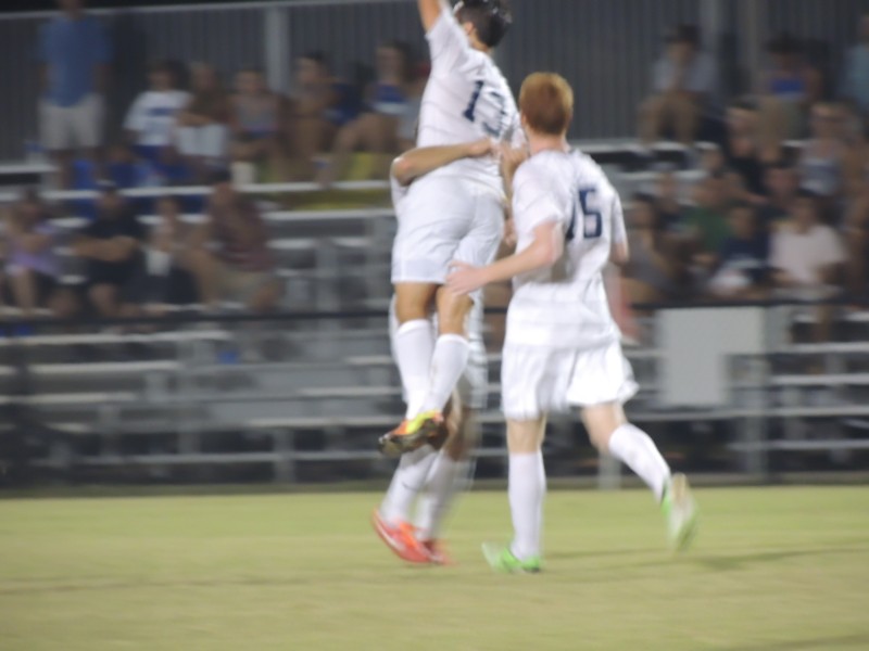 UNF celebrates after one of its four goals. Photo Credit: Ashley Kelley