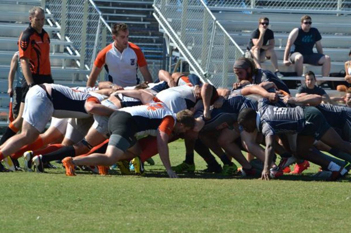 This scrum is going in favor of the Deadbirds.  Photo by Jordan Ferrell