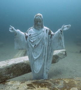 The John C. Memorial reef Jesus statue. Photo courtesy of TISIRI.org