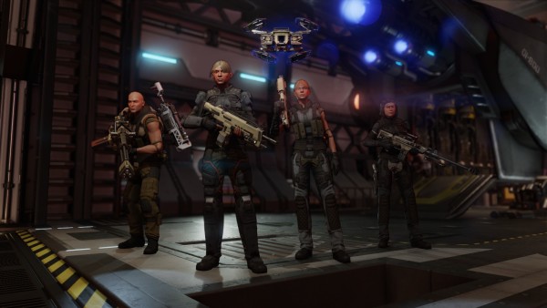 My main squad, who I felt a strong connection with, lookin' straight fire 'bout to get some aliens. Screenshot by John McCrone. 