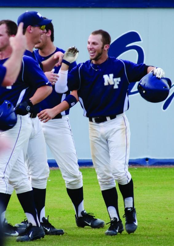 Photo Credit: Ali Blumenthal UNF celebrates another comeback extra innings win.