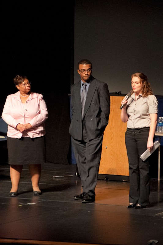 From left: UNF Women's Center Director Sheila Spivey, trial participants Raymond Jack and Lindy Whitfield. 