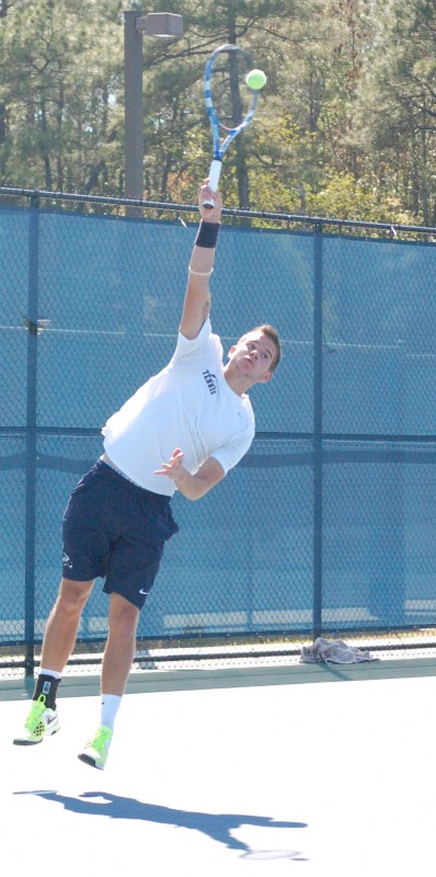 Photo Credit: Travis Gibson Norbert Nemcsek pictured in a mid-season match-up against Mercer.