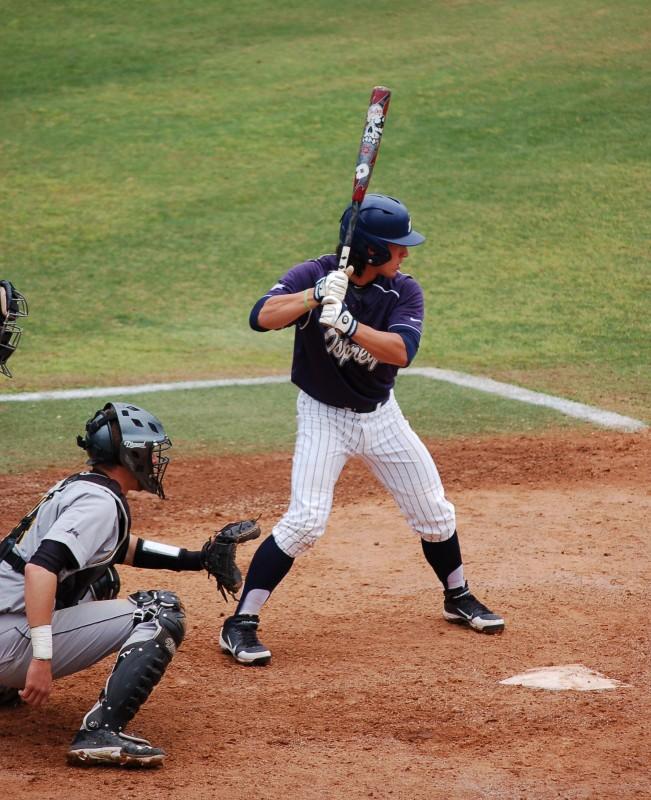 Photo Credit: Travis Gibson Corey Bass at the plate against Northern Kentucky. 