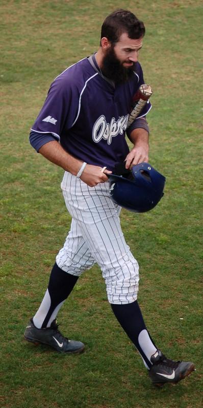 Photo Credit: Travis Gibson Senior third baseman Paul Karmeris as been growing his good luck beard since September.