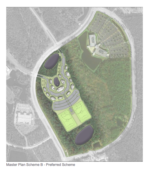 Possible plan from the Greek Village Feasibility Study.