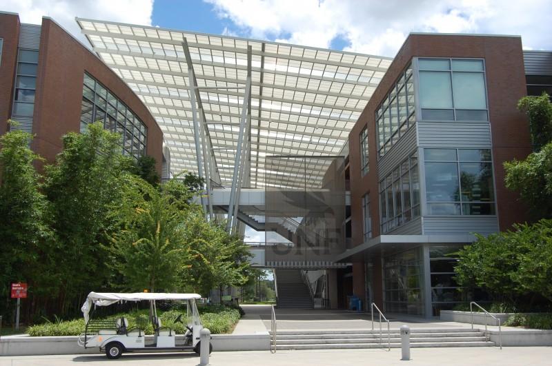 The Student Union, the first landmark building on campus.