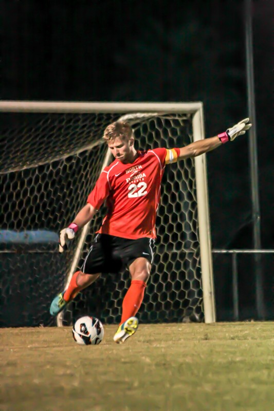 Brad Sienkiewicz limits Western Illinois to one goal Friday. (Photo: Garrett Haupt )