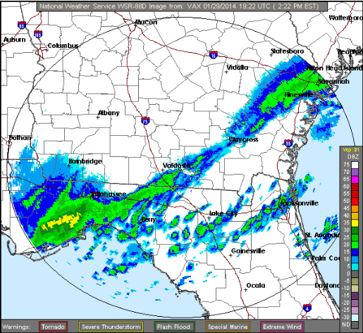 National Weather Service VAX radar, tracking the storm. Photo from NWS website.
