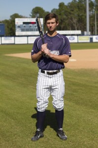 Freshman catcher/infielder Alex Merritt. Photo by Bronwyn Knight. 