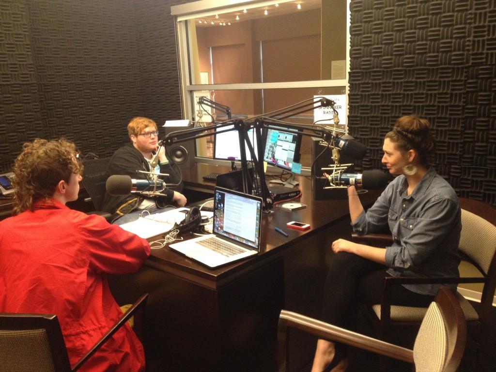 Left to right: Spinnaker DJs Skye Kade, Adam Hunt and Program Director Annie Black. Photo by Lydia Moneir