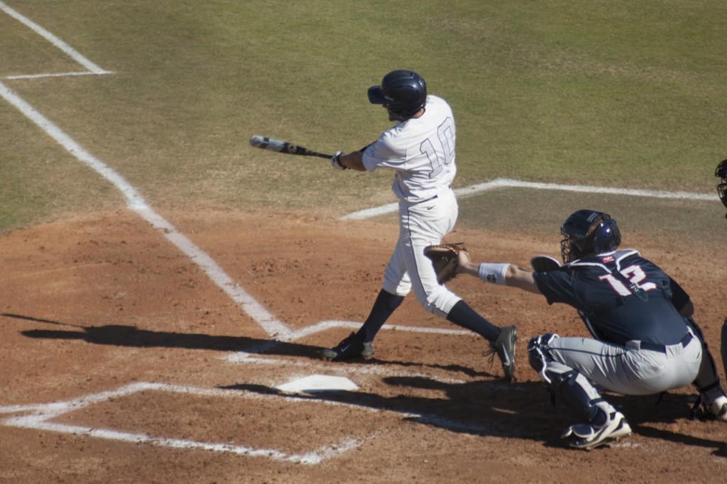 Donnie Dewees hits a triple late in the eighth inning that seals the win. Photo Credit: Joshua Brangenberg