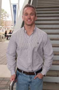 Junior finance major Blake Kennedy wants to improve the physical infrastructure of the Coggin College of Business. Photo by Bronwyn Knight. 