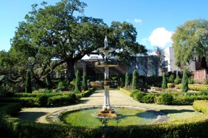 The Italian Fountain, inspired by Mr. and Mrs. Cummer's trip to the European country. This is an exact replica, the original having deteriorated in its voyage from Italy to the United States.