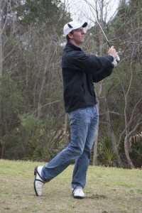 Hancock watches the destination of his ball. Photo by Camille Shaw.