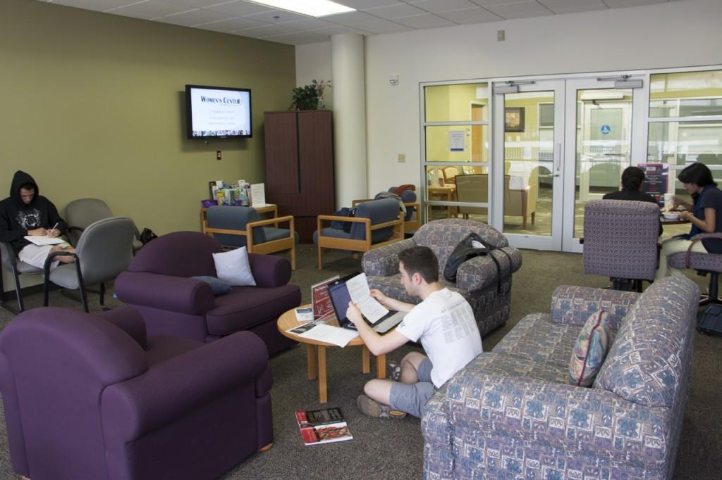 Both genders utilize the space in the Women's Center. Photo by Bronwyn Knight