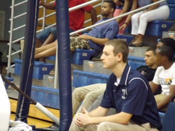 Zack Freesman sits on high alert during the game. Photo by Sarah Ricevuto.