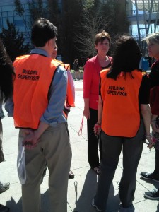 Building Supervisors were in charge of making sure their respective areas in SU were clear. Photo by Sarah Ricevuto