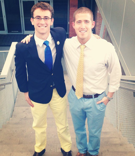 Lobbyist Matt Brockelman (left) with former roommate and UNF Student Body President Carlo Fassi (right).Photo courtesy Facebook