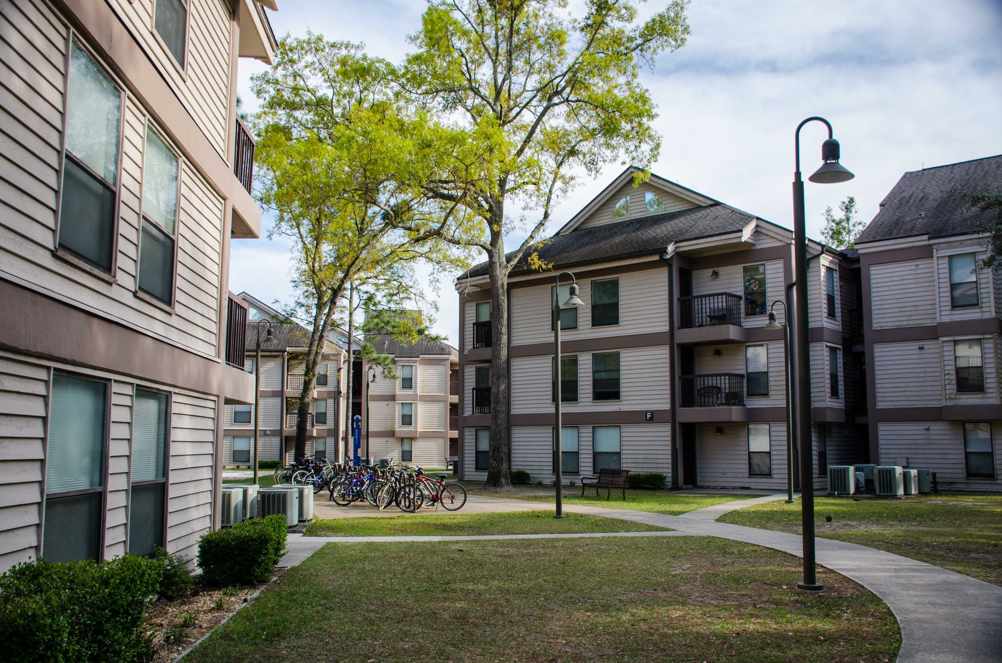 The Osprey Village, for upperclassmen, is a wet dorm. Only students over 21 may keep alcohol in their dorm. Photo by Robert Curtis