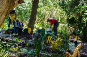 The team goes through the steps of uncovering the past at the dig site. Photo by Robert Curtis