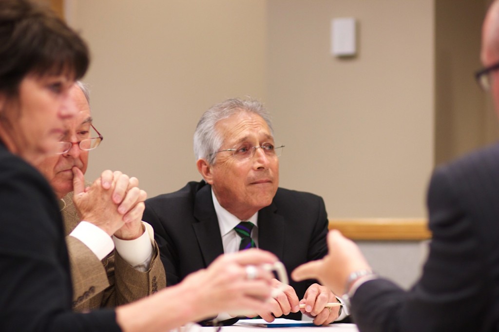 Members of Group B talk during the retreat.   Photo by Blake Middleton