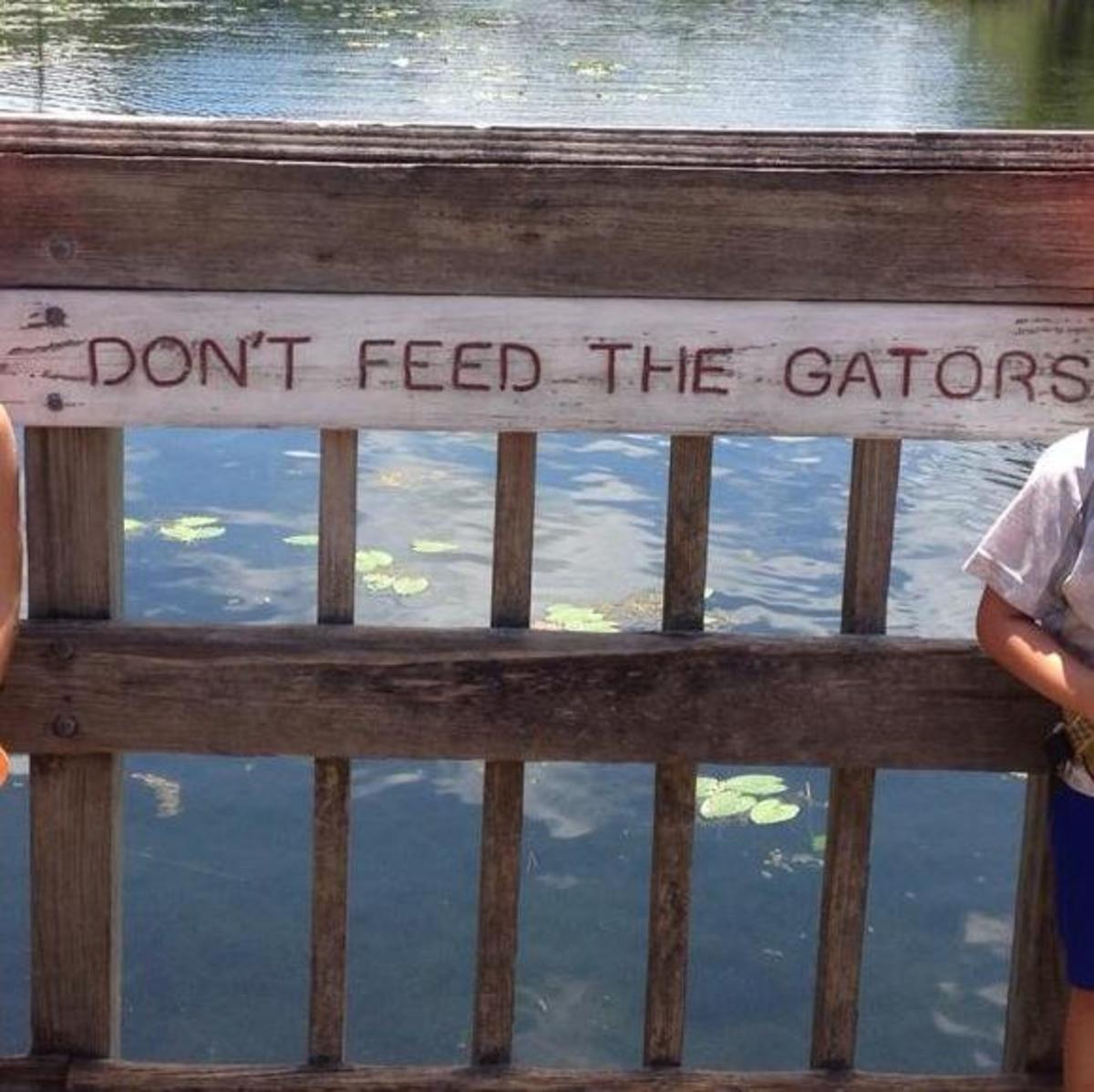 UNF's first forest ranger, John Golden, handmade this sign, which was stolen from the J.M. Golden Environmental Education Pavilion. Photo courtesy Amy Costa