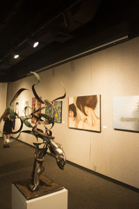 The University's Gallery of Art awarded student artists at Thursday’s opening.​   Photo by Kristen Smith 