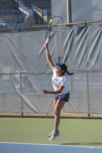 Women's tennis remained undefeated in A-Sun play with a victory over Lipscomb Thursday. Photo by Morgan Purvis