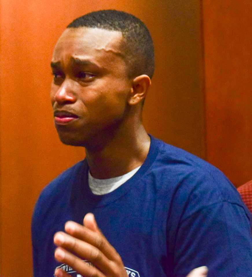 Shomari Gloster wept after the announcement that he will be UNF's next Student Body President.  Photo by Christian Ayers