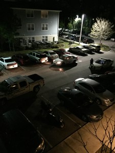 Police were spotted at The Flats at 4 a.m. this morning.  Photo courtesy resident of The Flats