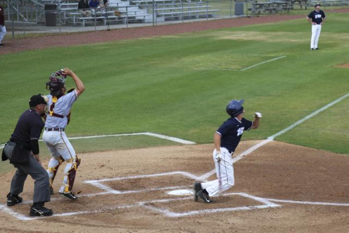 Donnie Dewees looks up after striking the ball.Photo by Camille Shaw