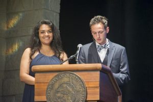 Mireille Smeen and Andrew Coconato were the hosts of the Esprey Awards.  Photo by Kristen Smith