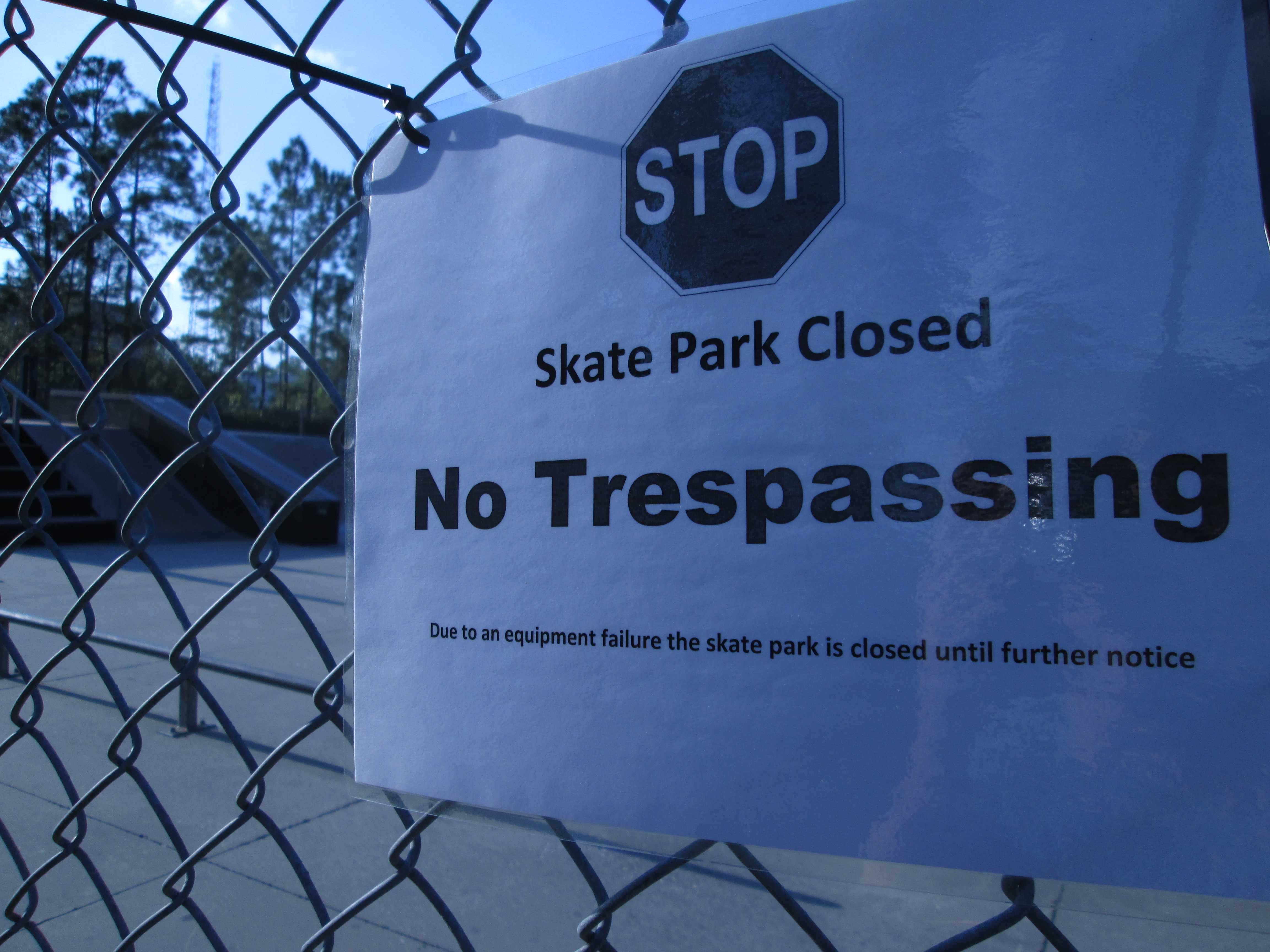 “No Trespassing” signs were posted along the fence late last March, with no forewarning that the park was closing.Photo by Jeremy Collard