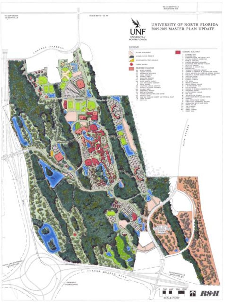 An image of the 2005-2015 Master Plan update. Image courtesy UNF's website