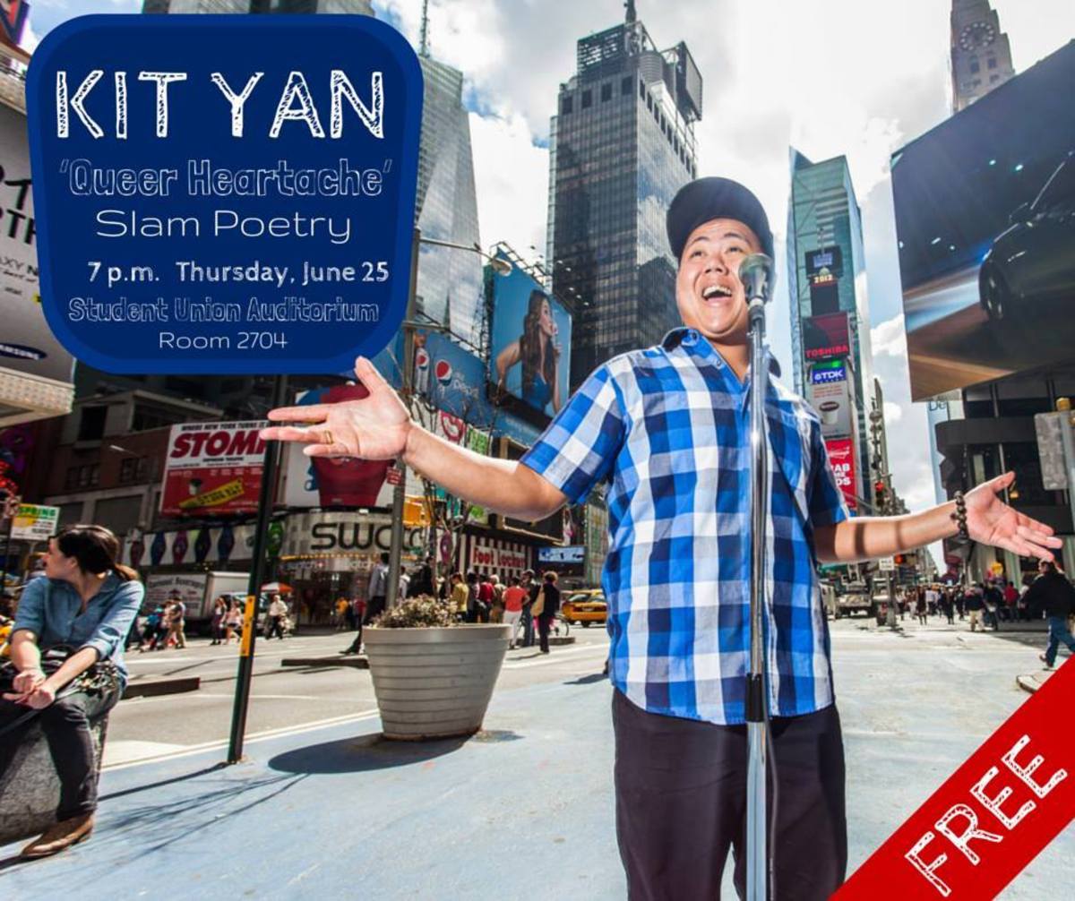 Kit Yan’s theatrical slam poetry brings stories about life as a queer, transgender and Asian-American to light. Graphic courtesy UNF LGBT Resource Center