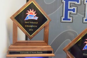 UNF sand volleyball earned the title of Atlantic Sun Champions in 2014.  Photo by Christian Ayers