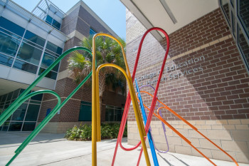 2.	“Above Average” by senior Alycia Bren sits in front of the College of Education and Human Services. 
Photo by Morgan Purvis
