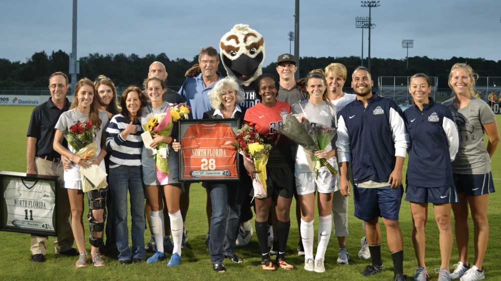 UNF senior class before the start of the game. Photo taken by Joslyn Simmons