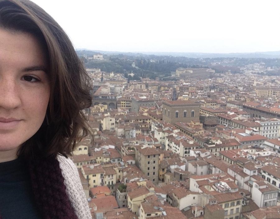Holly Skinner pauses in her studies in France to take a photo. Skinner, a public relations student, is studying at the Audencia School of Management in Nantes, France until Spring 2016. 

Photo courtesy International Center