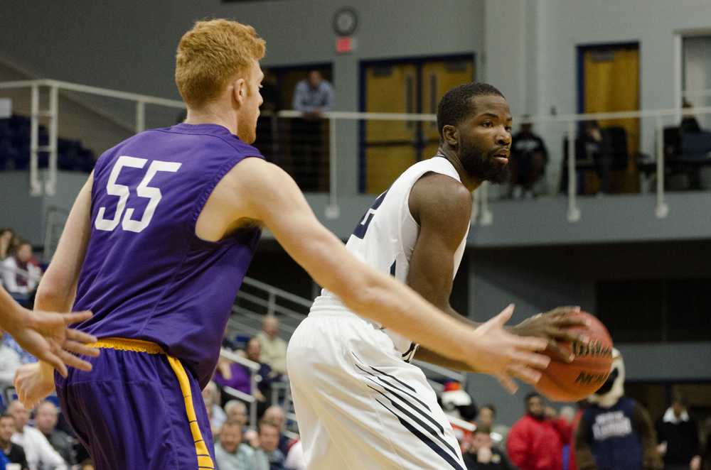 Demarcus Daniels earned 5 blocks against Lipscomb and leads the Atlantic Sun with 50 on the season. Photo by Ashley Saldana.