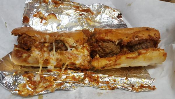 The meatball sub was pretty messy, so don't order it on a date. Photo by Courtney Stringfellow. 