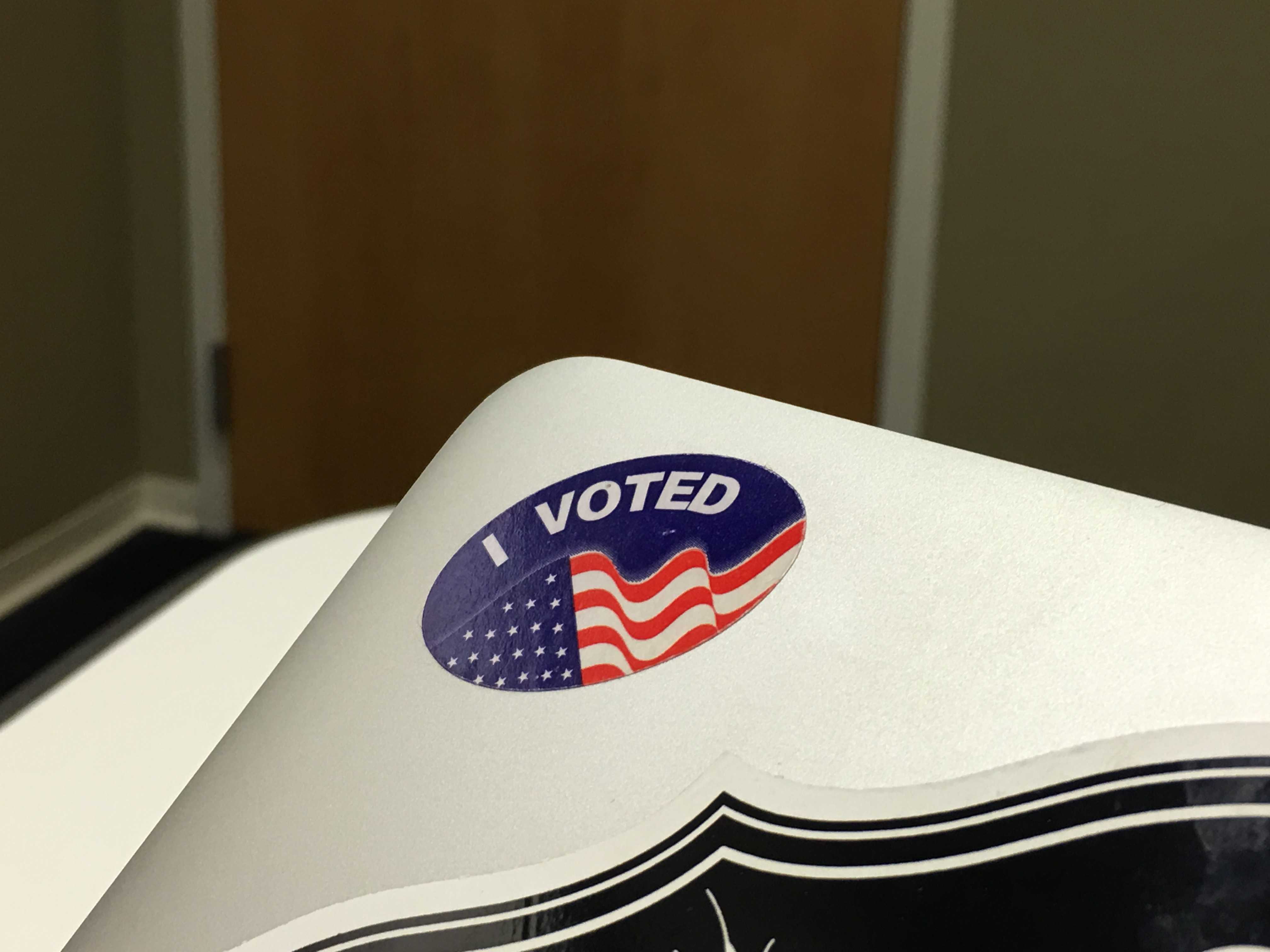 Vote and you'll get a cool "I Voted" sticker. Perfect for that empty space on your Macbook or PC.   Photo by Connor Spielmaker 