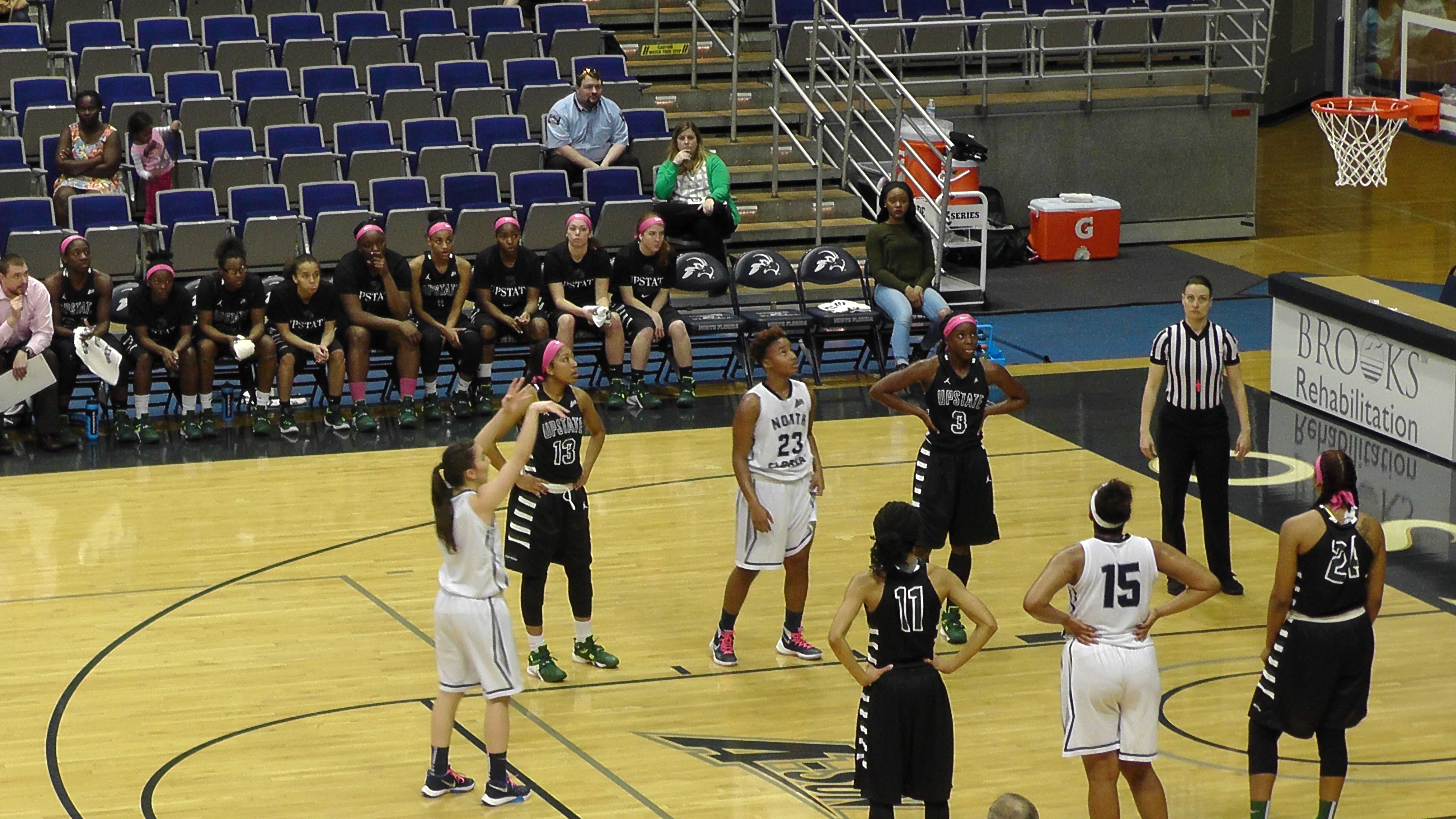 Claire Ioannidis shoots free throws during the Ospreys 75-61 loss.

Photo credit: Joslyn Simmons 