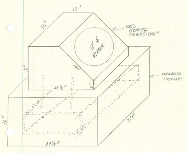 Illustration of proposed plaque and base.