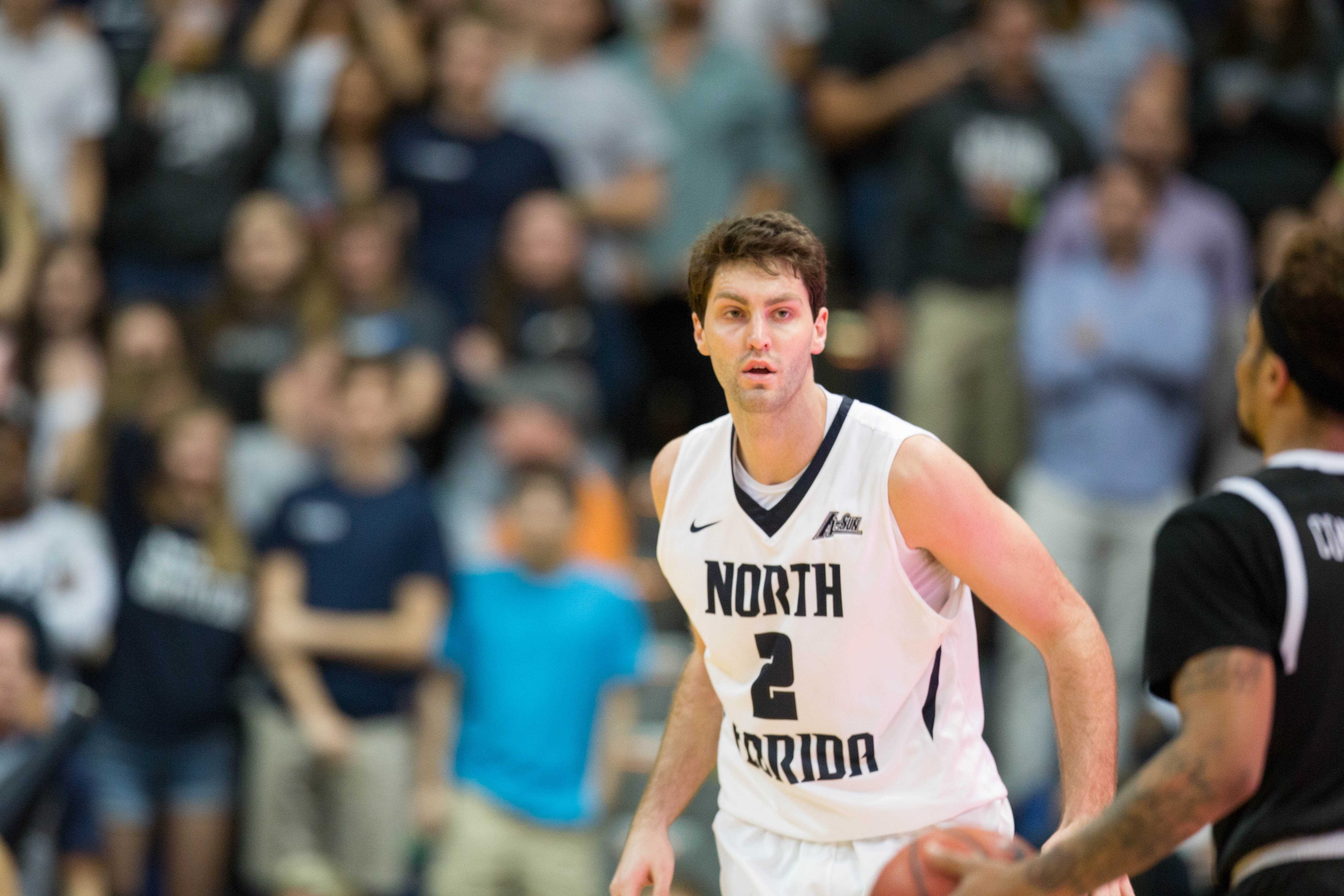 Beech finished his career as the second-leading scorer in UNF history. Photo by Connor Spielmaker