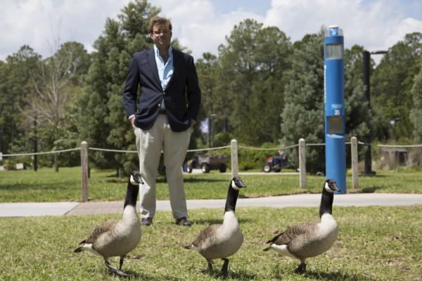 Ducky the goose didn't make it at the vet's office. He later died of internal bleeding. photo by Rachel Cazares. 