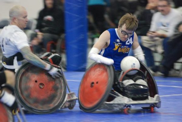 Steven Walker and a few other team players with Brooks Bandits were invited to the Jacksonville Ice and Sportsplex in 2015 to try out for Team USA's wheelchair rugby. Photo courtesy of Brooks Adaptive Sports and Recreation Facebook page.