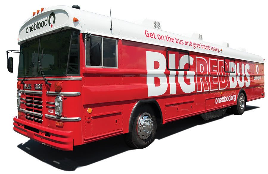 The Big Red Bus will be on campus June 16 from noon to 5 p.m. Photo courtesy One Blood
